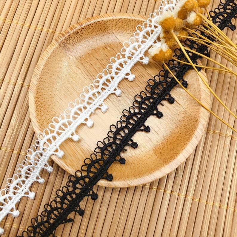 14 Yards Narrow Venice Scallop Lace Trim Border Lace for Veil Choker Doll  Dress