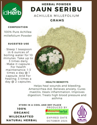 FRESH POWDER Achillea millefolium Daun Seribu  NATURAL HERBAL ORGANIC