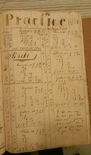 1845 Arithmetic Workbook, folkart, Ciphering Book, calligraphy,  Americana