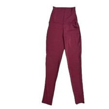 Balera Dancewear High-Waist Leggings Size IC 7/8 Shiny Burgundy Activewear NEW