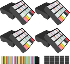 4 Rows Trading Card Storage Box,3400 Count Collector Cards Box with 48 Colorful