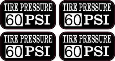 #ad 2in x 1in Tire Pressure 60 PSI Stickers Car Truck Vehicle Bumper Decal $8.99