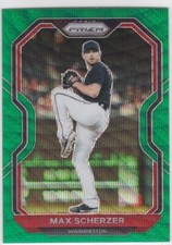 MAX SCHERZER GREEN WAVE PRIZMS VARIATION Baseball Card Nationals Dodgers Mets!