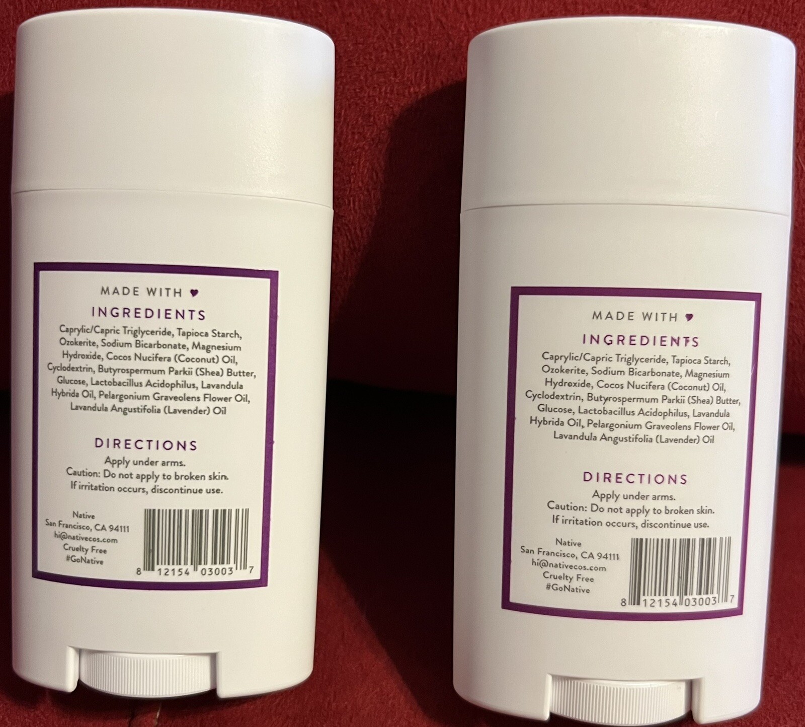 Native Deodorant Aluminum & Paraben 2.65 oz (2 pack) Charcoal for sale