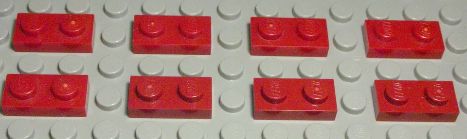 Lego Platte 1x2 Dunkelrot 8 Stück - Bild 1 von 1