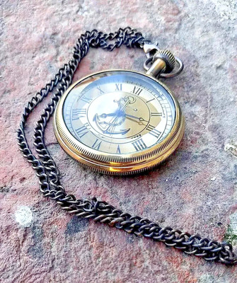 Antique Brass Pocket Watch Victorian 1875 Vintage Beautiful Pocket Watch gift.