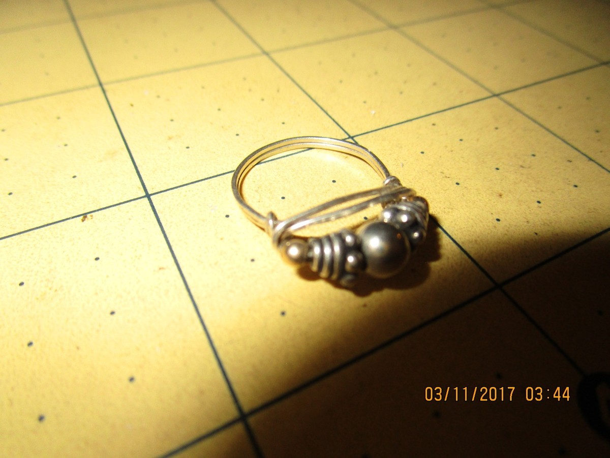 bead wire Bali Sterling Silver Wrapped Ring sz
