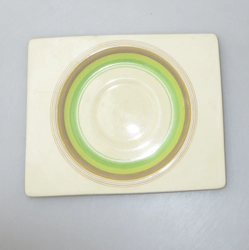 Clarice Cliff Biarritz  Saucer - Liberty Stripe (Green)
