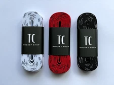 Hockey Laces Waxed - 3 Pack - White, Red, Black (YOU CHOOSE)