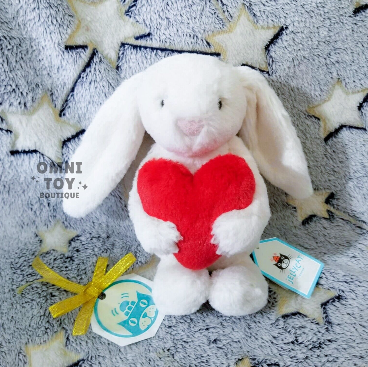 NWT Jellycat BASHFUL RED LOVE HEART BUNNY [Small / Little] Plush