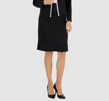 $112 Le Suit Women's Black Flared-Hem Suit Skirt Petite Size 14P