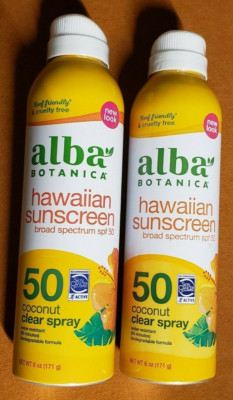 2 - Alba Botanica HAWAIIAN Sunscreen Spray - Broad Spectrum SPF 50 - 6oz  6/2027