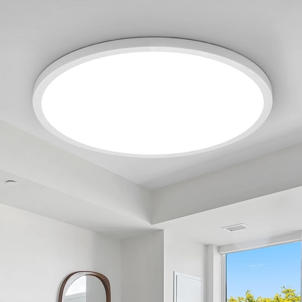 Led Deckenlampe Panel Bad Deckenleuchte Flach IP44 Kaltweiß 29Cm 18W 6000K-image