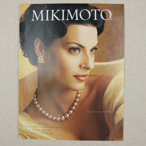 Vintage Mikimoto Jewelry Print Ad 1997 Paper Magazine Clipping 90s Pearl Woman - Picture 6 of 6