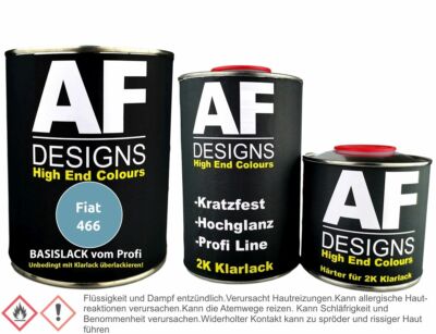 Fiat 466 Blu Nave/Blu Chiaro 1,25L Basislack Klarlack Härter Autolack spritzfert