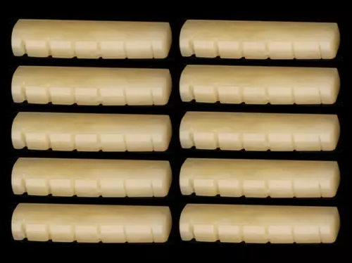 10x Guitar Unbleached Bone Nut Luthier 43x6x9mm E-E:36mm