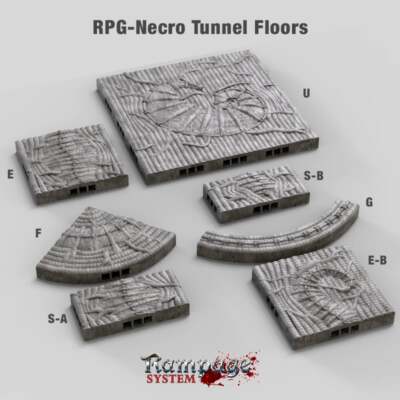 Nekro Tunnel Fliese Böden 28mm Industrial Gothic Wargaming Gelände Requisiten Landschaft