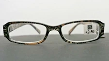 Corinne McCormack Libby GLD - snake skin frame pattern +2.50 Reading Glasses 