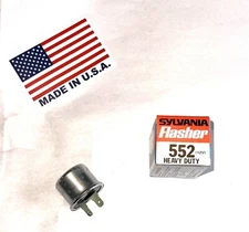 NOS USA Made 12 Volt 2 Prong Heavy Duty Flasher Turn Signal Hazard Sylvania 552