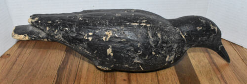 Rare 1940s Herters Hand Carved Balsa Wood Glass Eye Crow Decoy - Picture 8 of 12