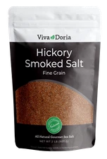 Hickory Smoked Sea Salt (Fine Grain) Hickorywood Salt, 2 lb