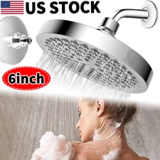 6"Luxury Shower Head High Pressure Overhead Rainfall Showerhead Adjustable Angle