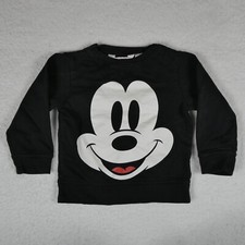 H M Disney Sweater Kids Size 2-4Y Mickey Mouse Black Pull Over Crewneck