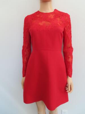 NWT Valentino Red Dress Lace Inset Size 38/US 2 Size $4,590 | eBay