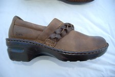 New Dark Brown Leather B.O.C. Born Concept Clogs w/Braided Strap 10 M
