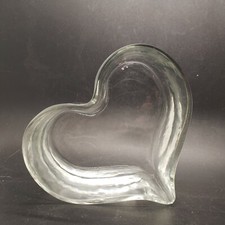 Hand Crafted Art Glass Heart Vase Dish