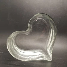 Hand Crafted Art Glass Heart  Vase Dish