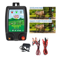 Electric Fence Energiser 12V 230V Powered 2J Output 10km Range Fencing Tools Kit
