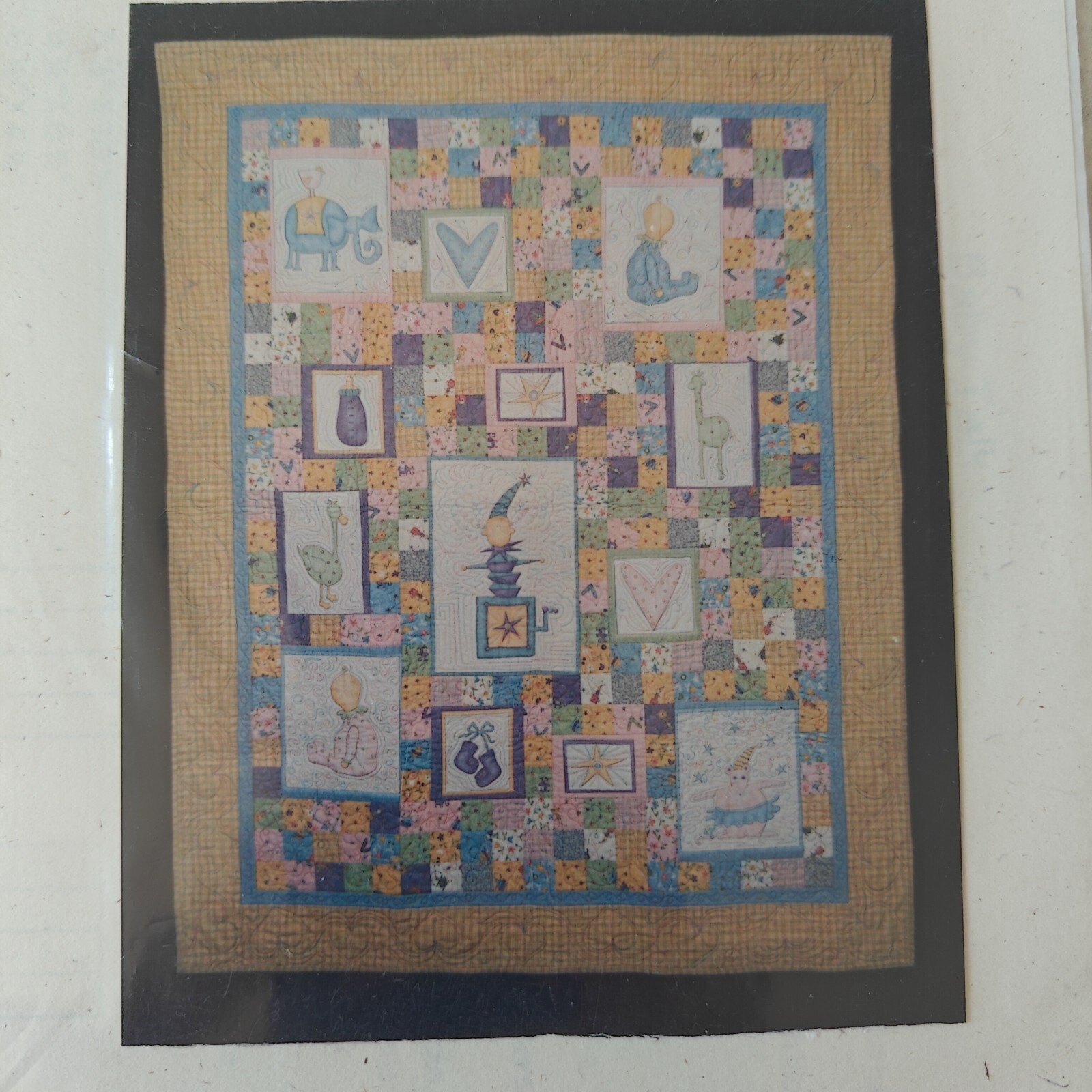 2008 Baby Talk 48x60"  Cute Nursery Wall Lap Crib Throw Quilt Pattern & Template