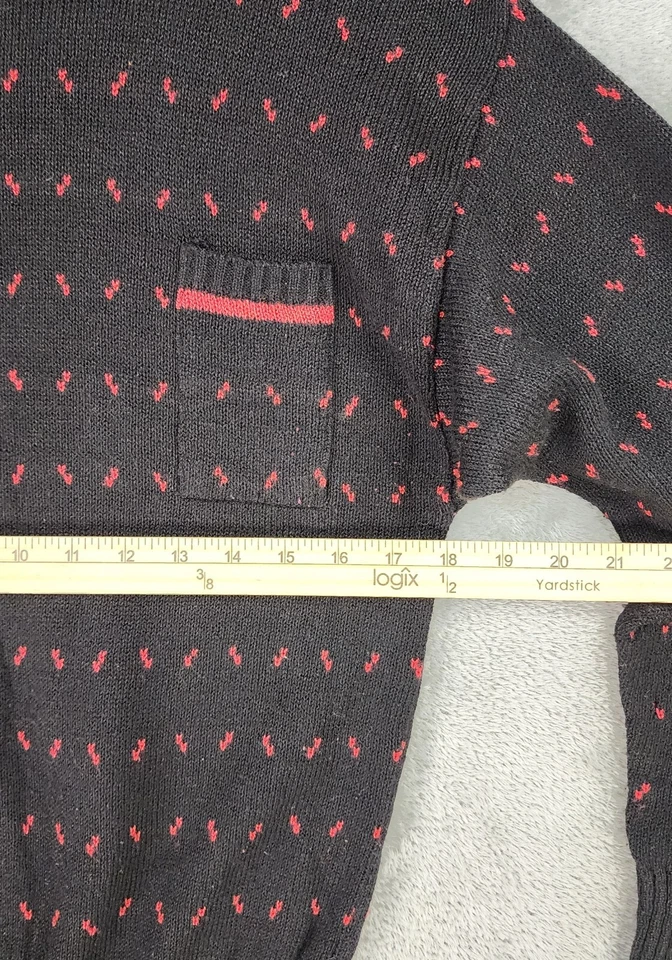 Thermo Jac Sweater Womens Small Black Red High Neck Long Sleeve 80s Vintage Top - Image 4 of 4