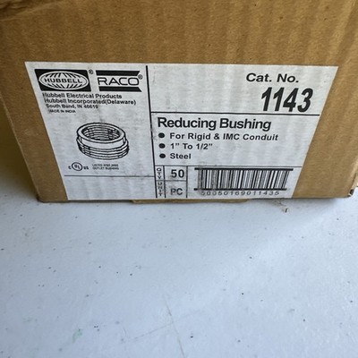 Hubbell-Raco 1143 Size Reducer Bushing, 1'' to 1/2'' (Pack of 50) For Rigid & IMC
