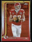 2025 Topps Chrome Football Travis Kelce #150 Etch Orange Refractor 14/25