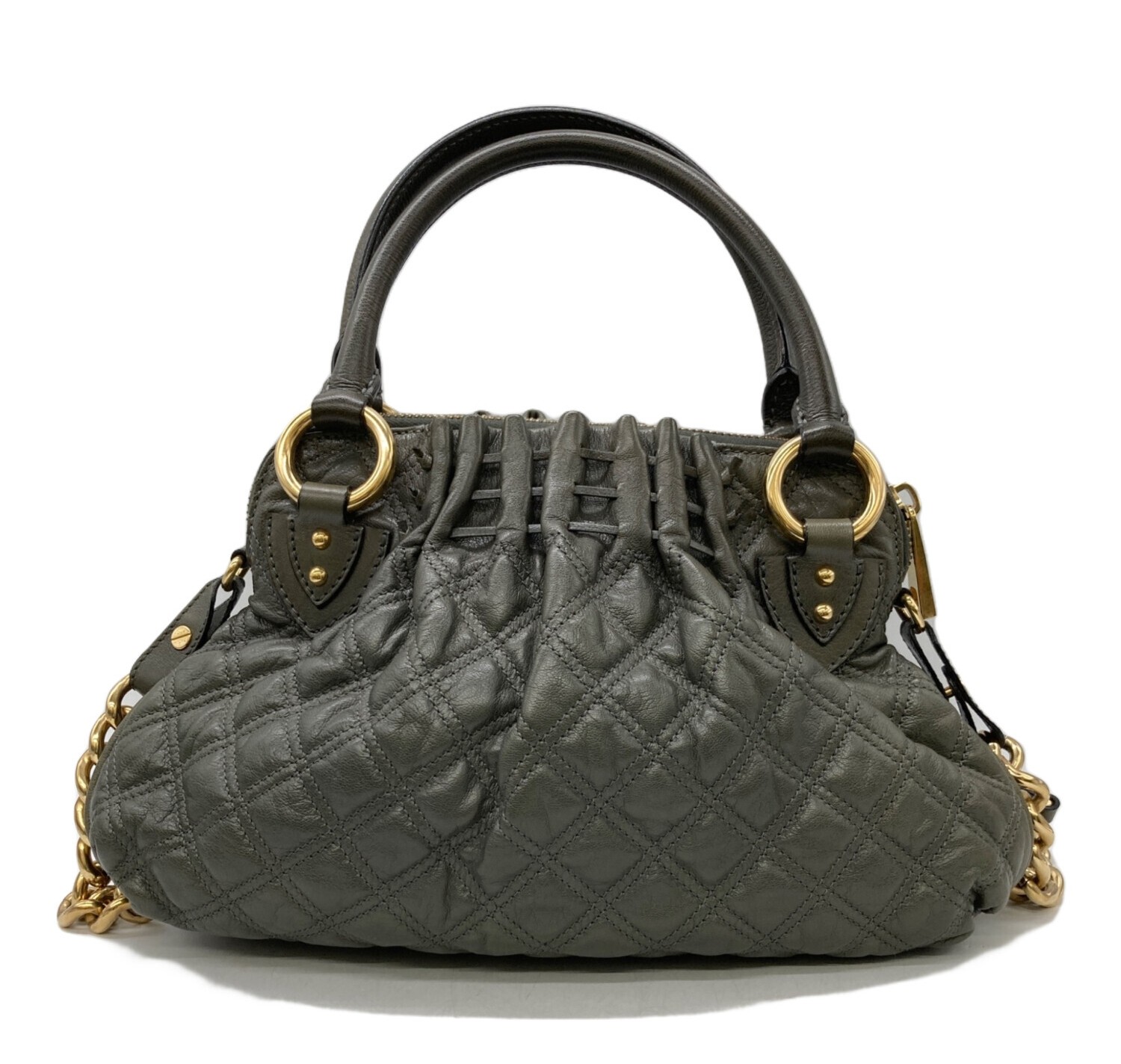 MARC JACOBS 2-Way Handbag Gray Green Quilted leather Shoulder bag image 2