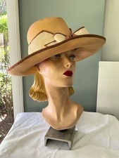 SALLY VICTOR , renowned milliner, STRAW FANCY HAT, Vintage 1950s,