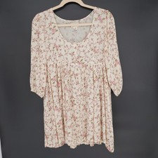 Denim and Supply Ralph Lauren Womens Floral Dress XL Ivory Pleated Cottagecore