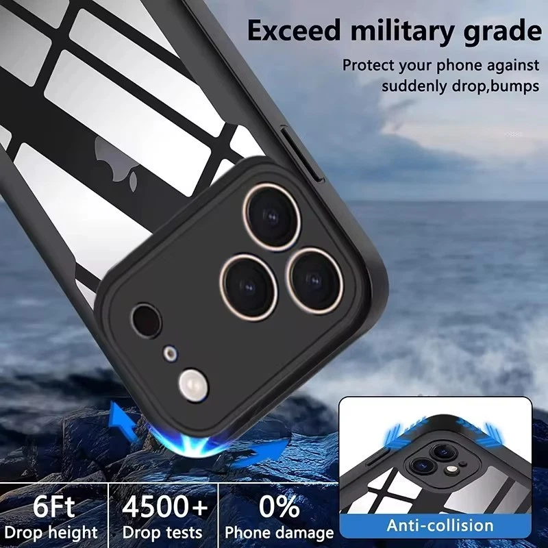 Clear Double Sided Silicone Case Cover For iPhone 17 15 14 13 12 16 Pro Max 11 - Image 4 of 4