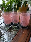 3 Retro Pink Mesh Libby Drinking Glasses  No Ware — photo 2