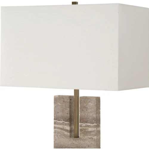 Uttermost 30402 Turning Point Table Lamp Travertine and Brushed Antique Brass - Picture 5 of 7
