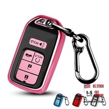 for Honda Key Fob Cover,TPU Protection Key Case for Honda 2015 5 Buttons Pink