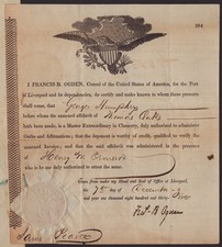 FRANCIS B. OGDEN - DOCUMENT SIGNED 12/07/1835 WITH CO-SIGNERS