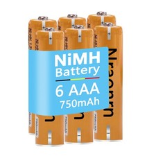 6X 1.2V 750MAh NI-MH Batterien AAA Recharge Für Haushaltsbatterien Strom Akkus