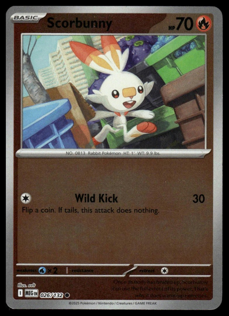 Scorbunny ME01: Mega Evolution #026/132 Reverse Holo NM