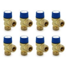 8 x Pressure Relief Valve 6 Bar 15mm x 15mm (Trade Pack)