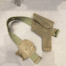 British Army est 1937 Pattern Webbing Pistol Holster Ammo Pouch Belt WW2 Style