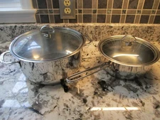 CHANTAL 4 PIECE STAINLESS STEEL - 6 Quart & 3 Quart - 18/10 WITH LIDS - NICE