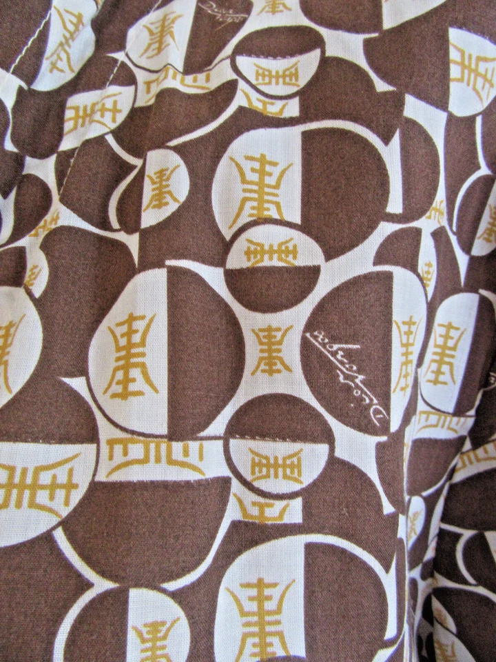 Jaqueta masculina vintage Harcourt para fumar lounge algodão asiático MCM louco roupão masculino tamanho M - Imagem 2 de 4